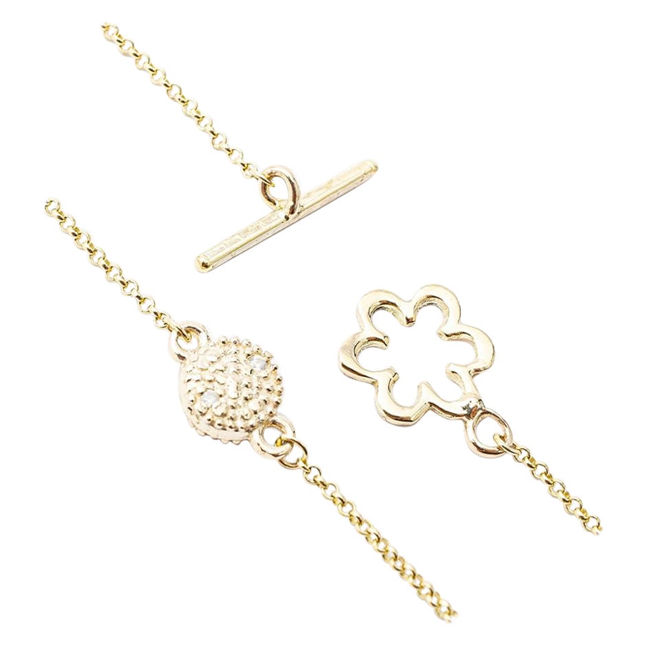 Colección Giselle Skat Pulsera de oro amarillo y blanco de 18 quilates con diamantes en venta