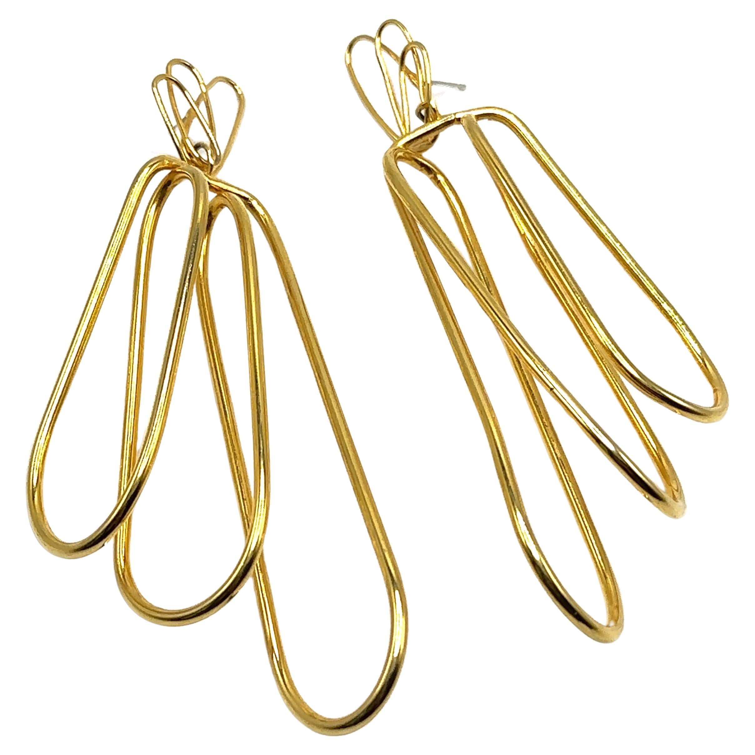 Giselle - Dangle Earrings 14K Gold plated For Sale