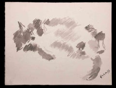 Cat - Original Watercolor by Giselle Halff - Mid-20th Century