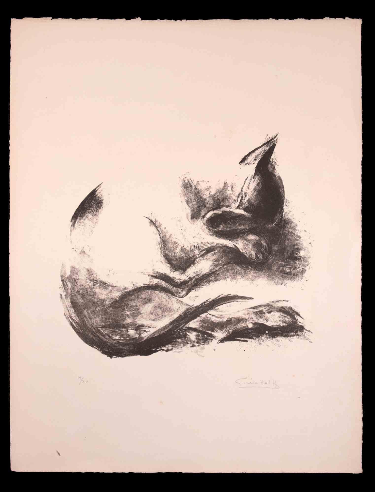 Le Chat est une lithographie sur papier ivoire réalisée par Giselle Halff en 1950 ca.

Signé à la main au crayon en bas à droite.

Numéroté. Edition, 19/20.

Bon état, légères rousseurs.

Le chat est représenté par des traits expressifs habiles,