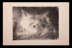 The Cat - Original Etching by Giselle Halff - 1950s