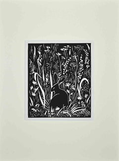 The Rabbit - Original Woodcut by Giselle Hallf - Early 20th Century