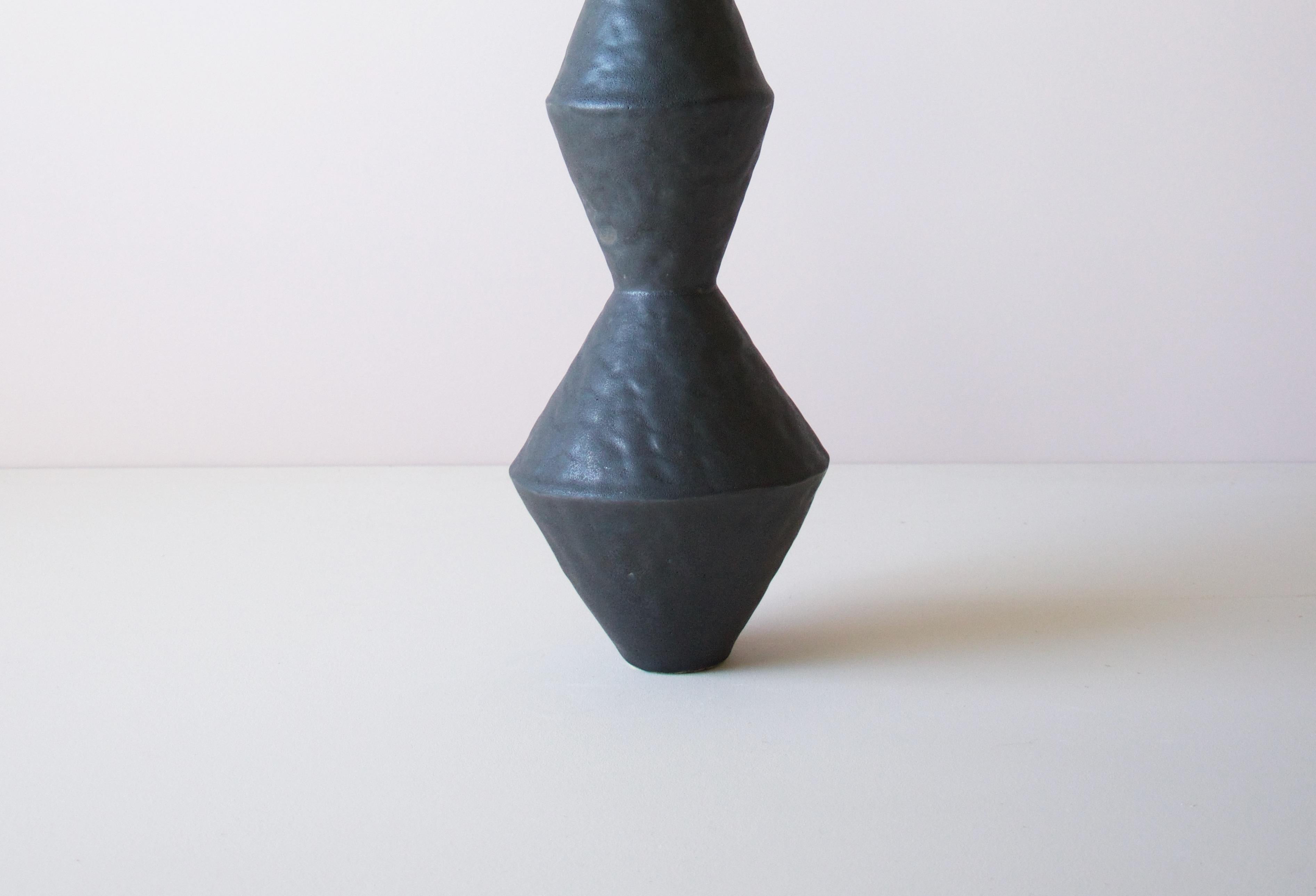 Glazed Giselle Hicks Contemporary Black Ceramic Vase, 2020
