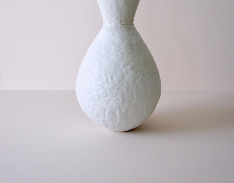 American Giselle Hicks Contemporary White Ceramic Vase, 2019 For Sale