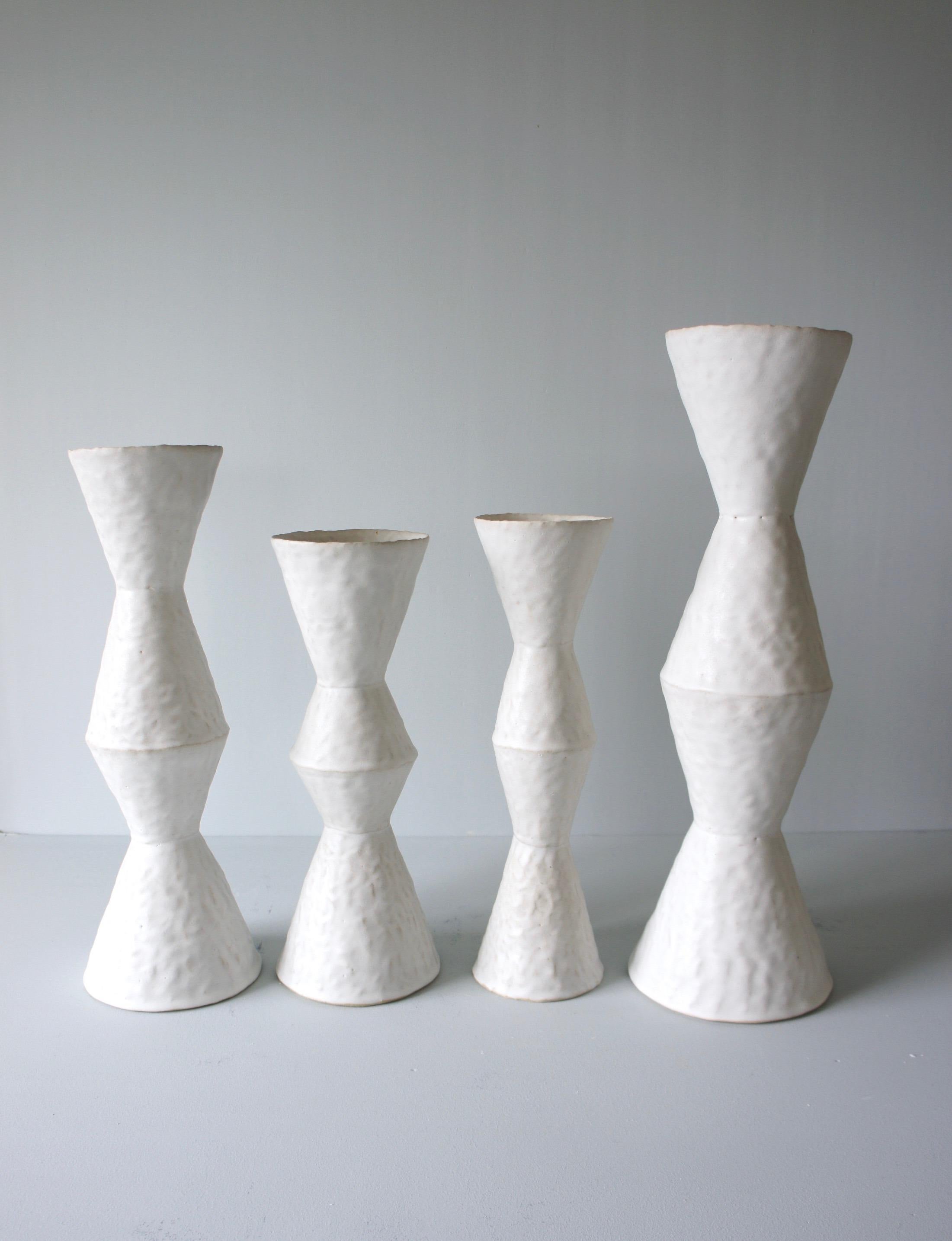 Glazed Giselle Hicks Contemporary White Ceramic Vase, 2019