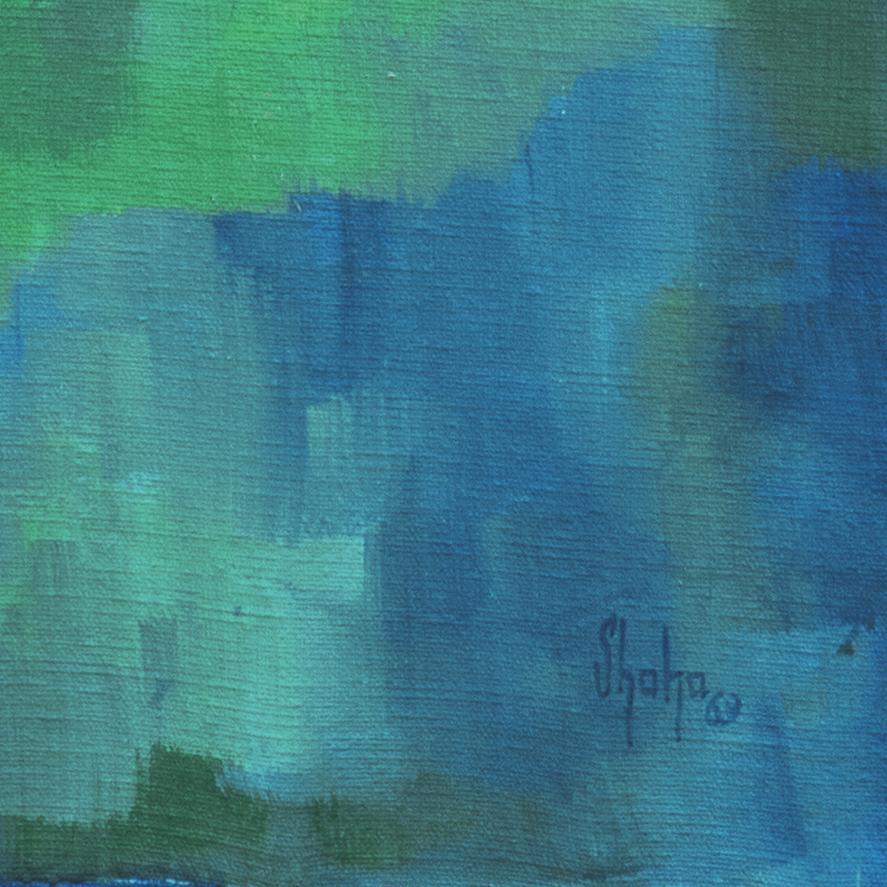 „Aurora Abstrakt“, Sunnyvale, kalifornische Künstlerin, Ölgemälde, Mid-Century Modernistisches Ölgemälde – Painting von Giselle Jeanine Shaha