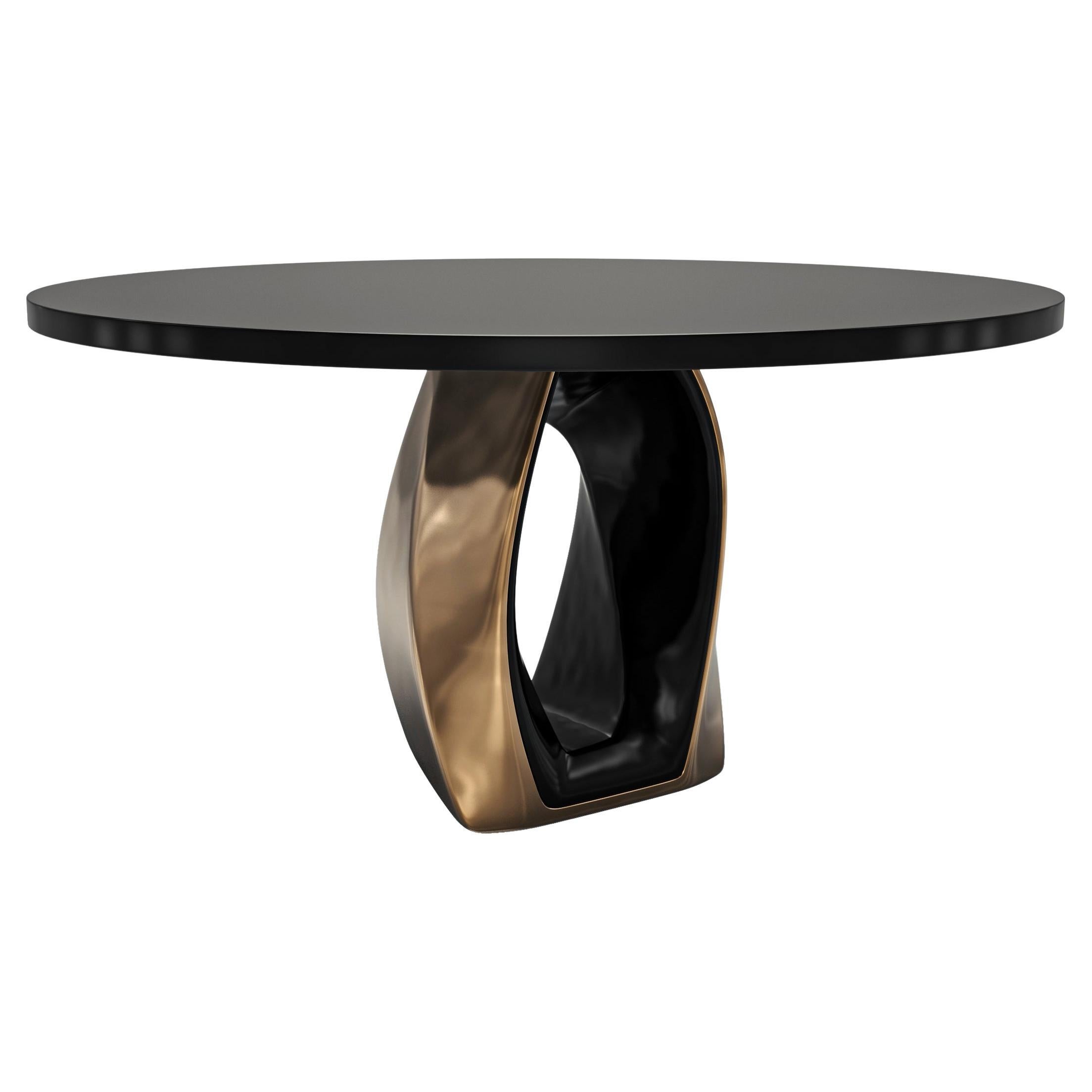 Tavolo rotondo "Giselle" in bronzo e acciaio inossidabile, fatto a mano, Istanbul