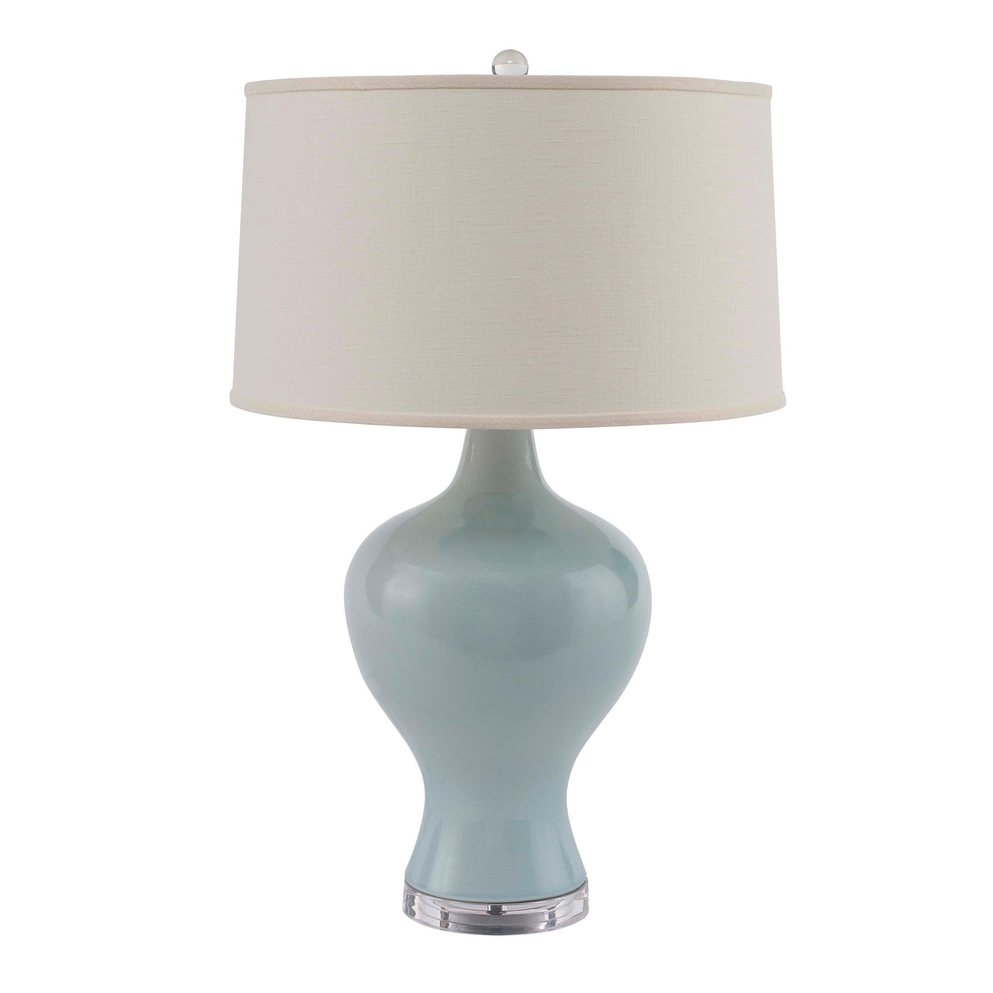 Giselle Table Lamp in Spa Blue Ceramic by CuratedKravet