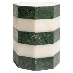 Gisou Table d'appoint - Rayures marbre et onyx par Studio Gaïa