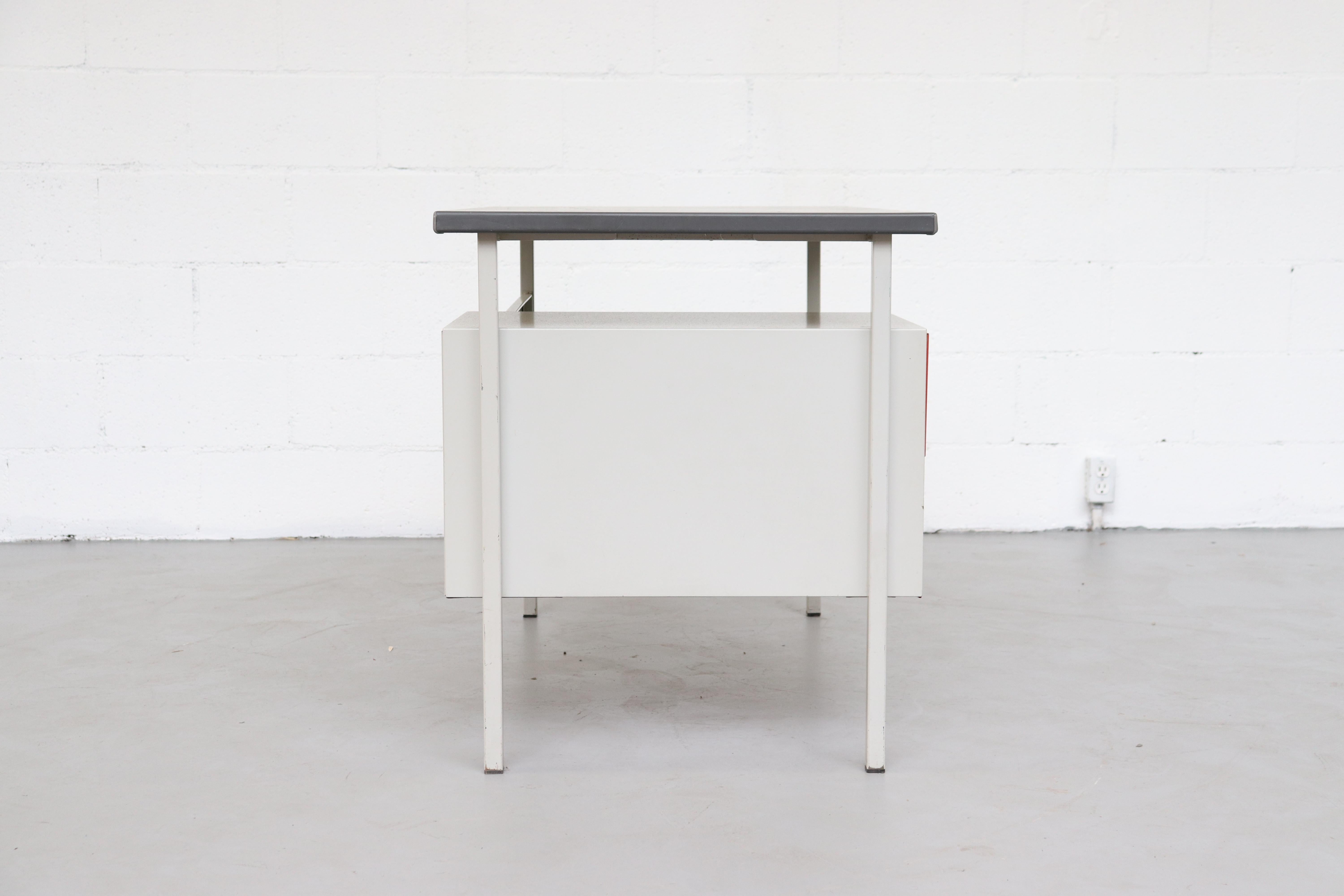 Dutch Gispen 3803 Industrial Desk with Privacy Screen