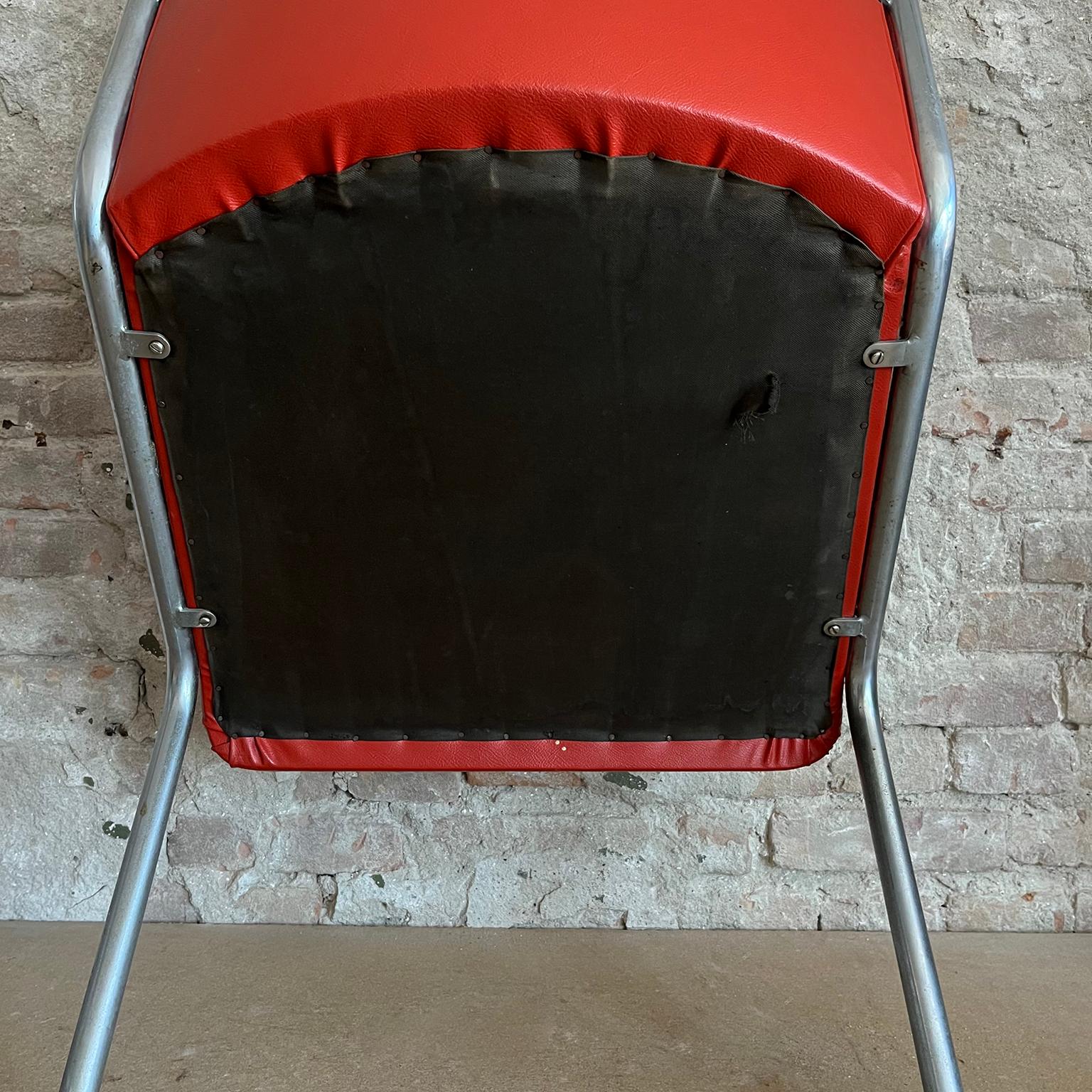 Gispen 413 en Skai rojo original de los sesenta con reposabrazos negros en venta 8