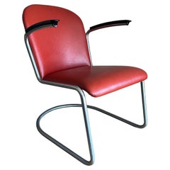 Gispen 413 in Original Sixties Red Skai with Black Armrests