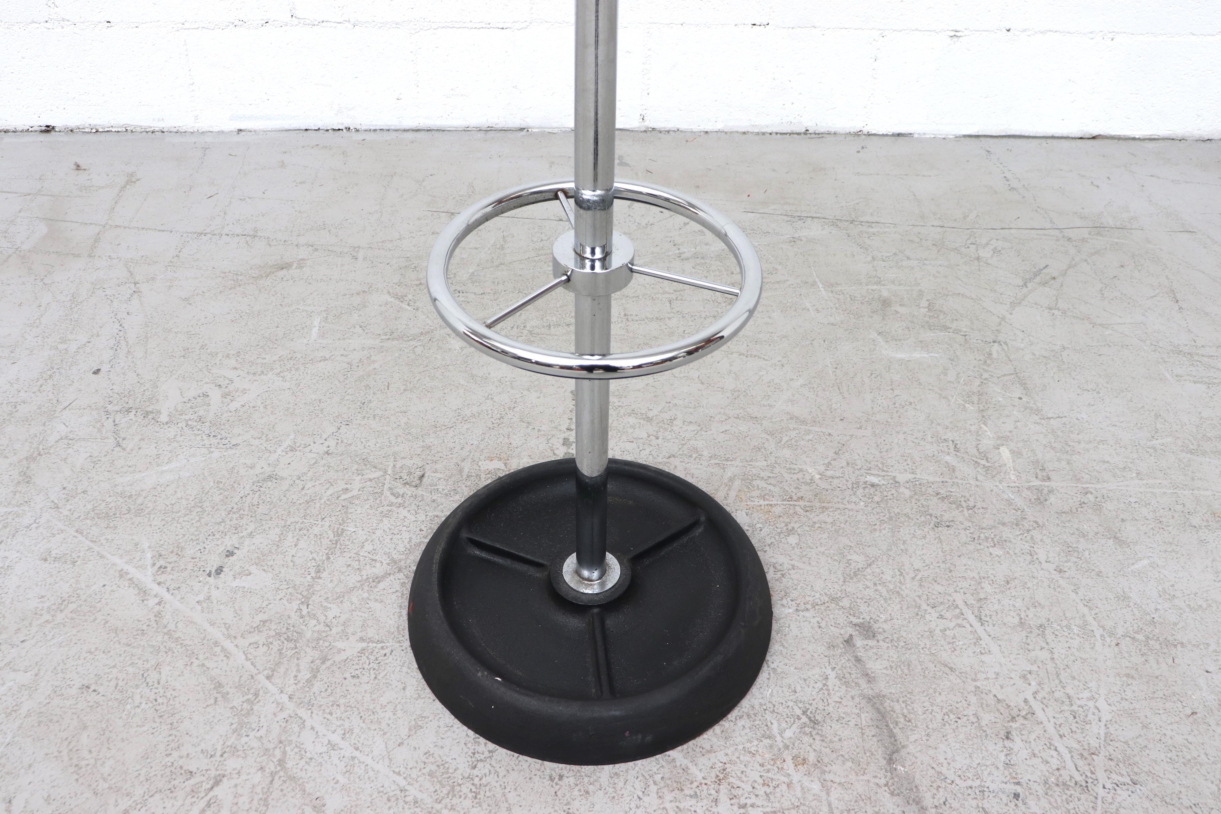 Chrome Gispen 'Attributed' Industrial Coat Tree with Umbrella Stand