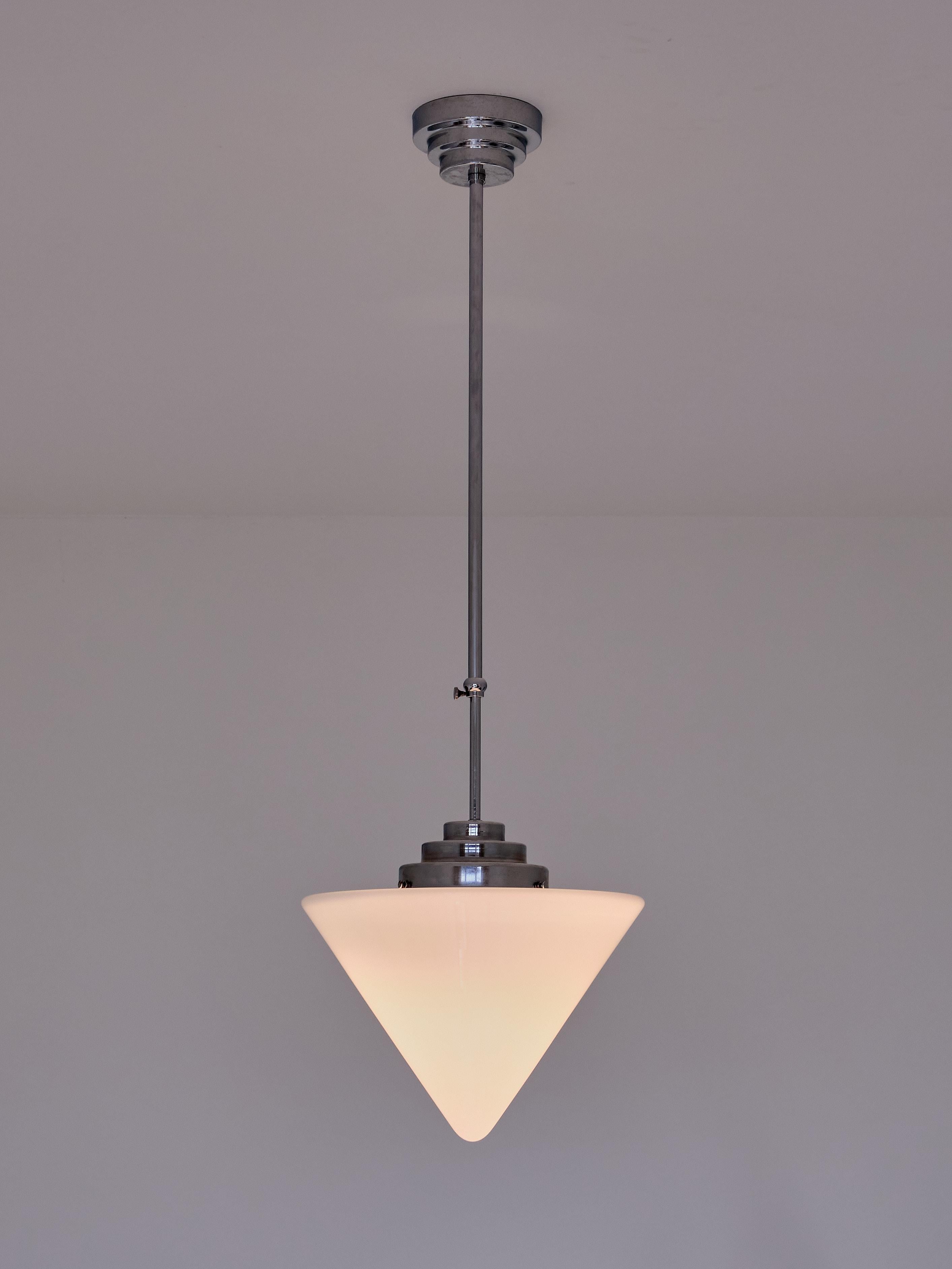Gispen Cone Shaped Pendant Light with Adjustable Drop Height, Netherlands, 1950s For Sale 2