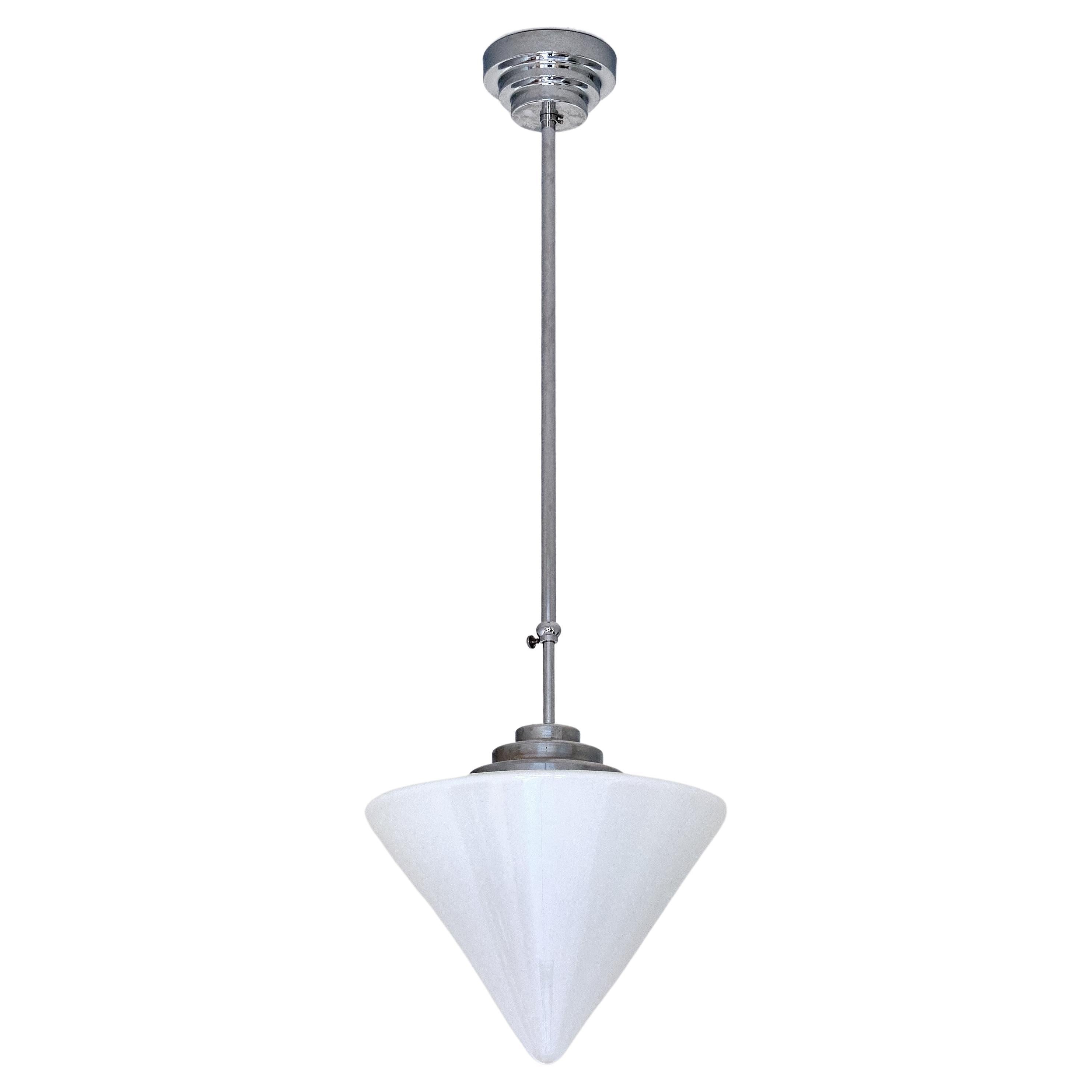 Gispen Cone Shaped Pendant Light with Adjustable Drop Height, Netherlands, 1950s For Sale