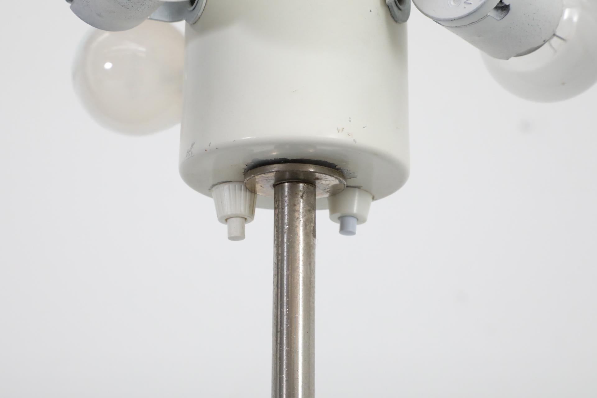 Gispen Floor Lamp with Blue Enameled Metal Base and Shade on Chrome Stem For Sale 8