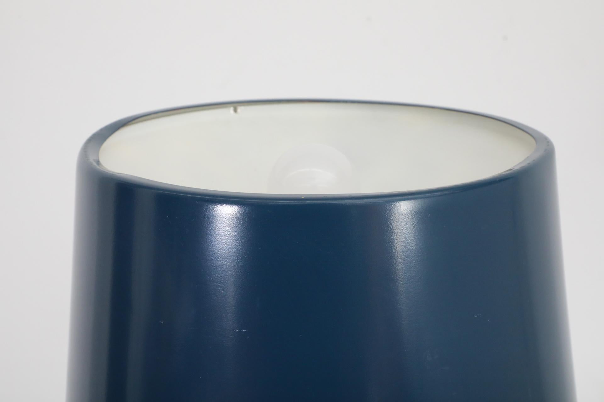 Gispen Floor Lamp with Blue Enameled Metal Base and Shade on Chrome Stem For Sale 11