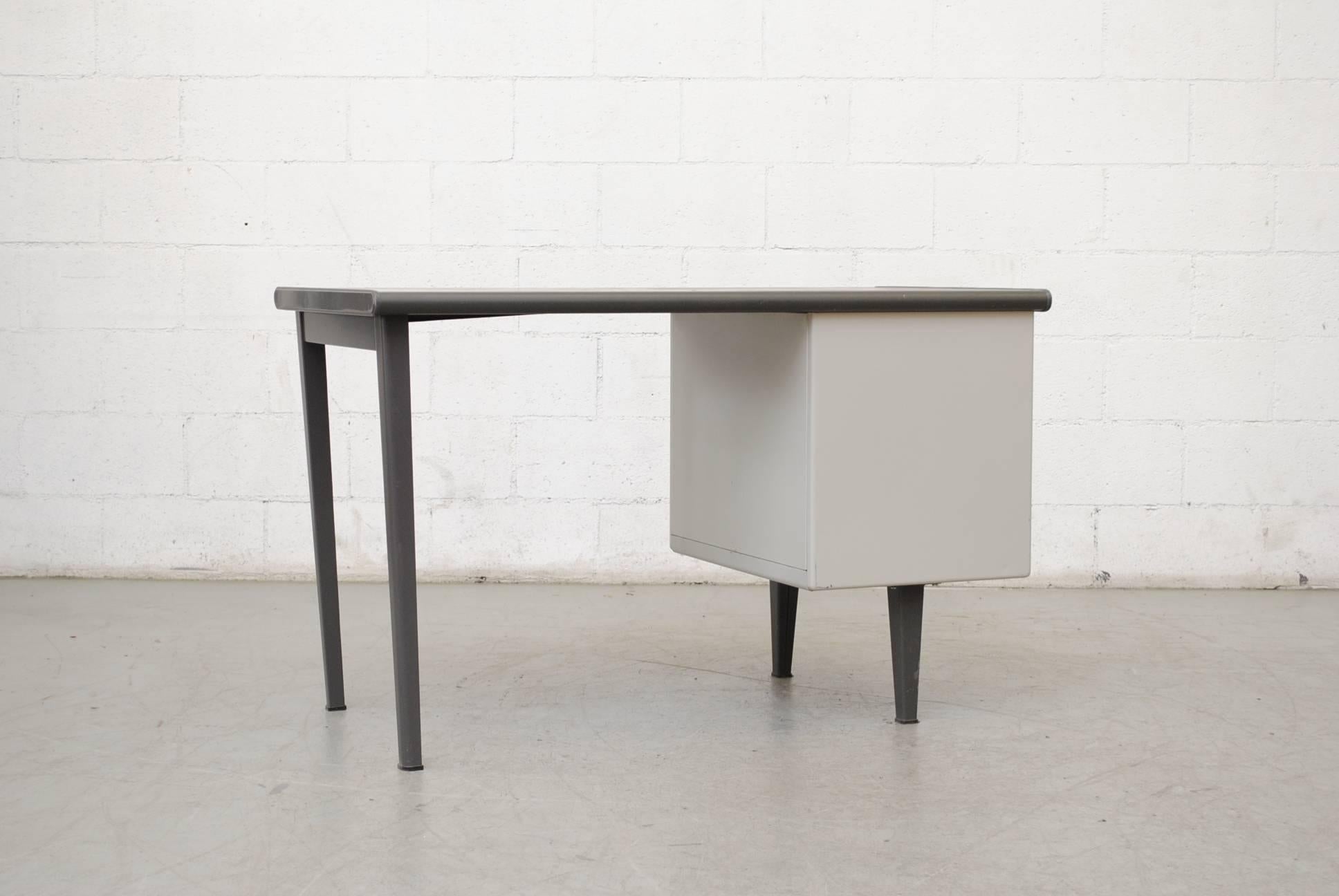 Enameled Gispen Industrial Metal Desk