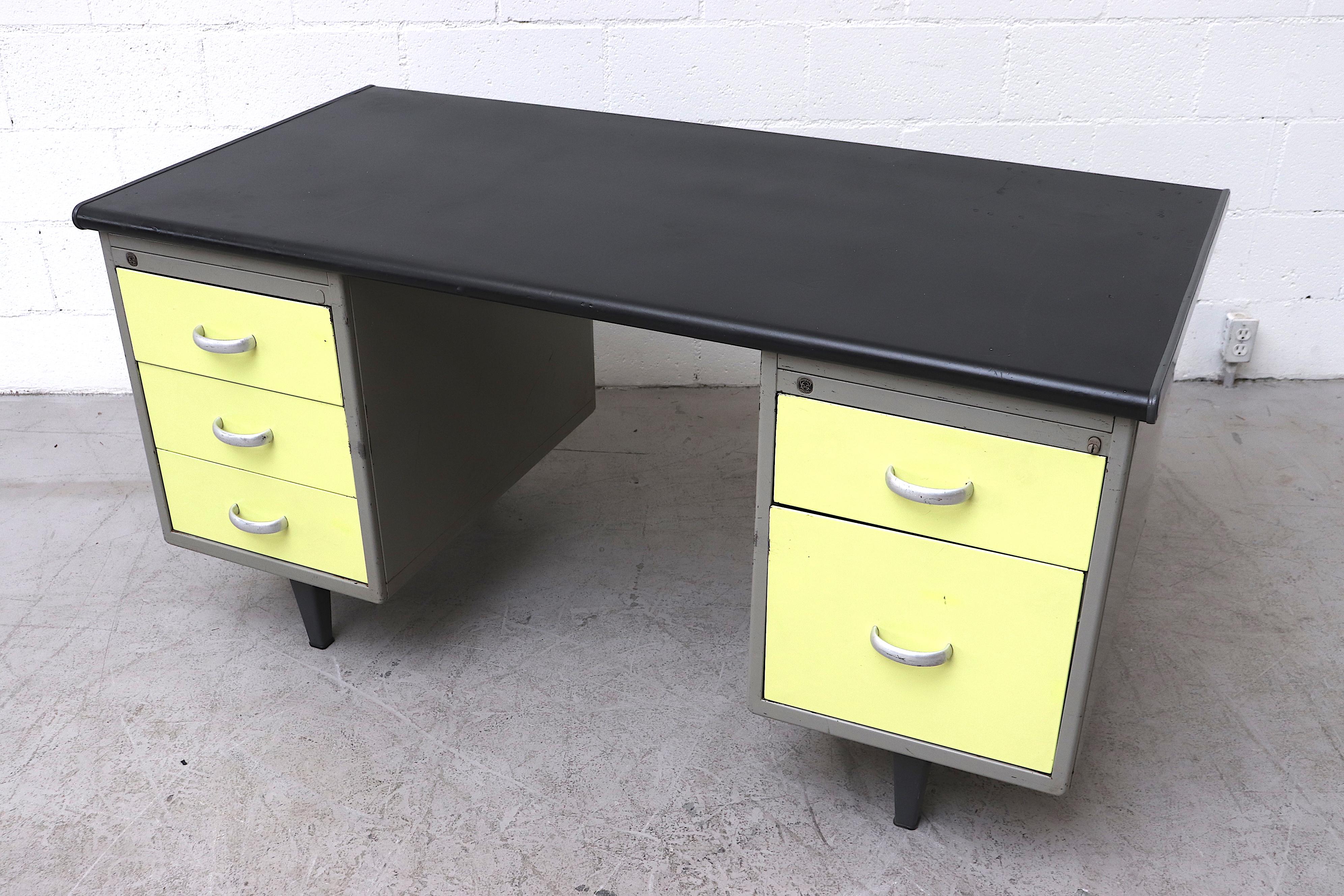 Gispen Industrial Writing Desk by A.R. Cordemeyer In Good Condition In Los Angeles, CA