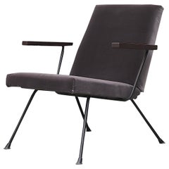 Gispen Kembo Lounge Chair in Dark Grey Velvet