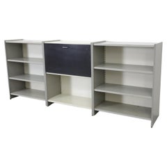 Gispen Low 3 Section Industrial Cabinet with Drop Down Desk by A.R. Cordemeyer