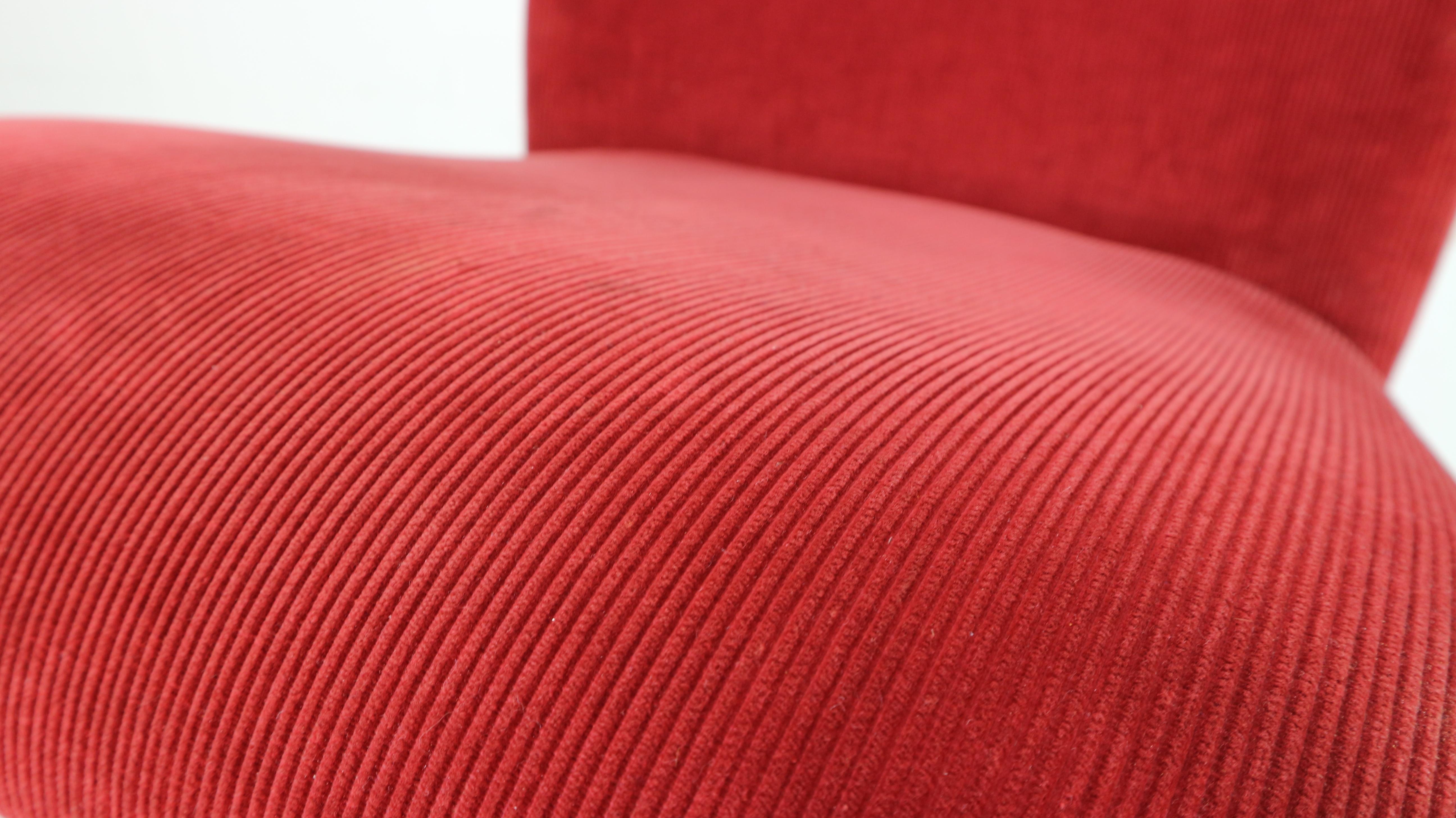Gispen M-414 Chrome & Red Rib Fabric Easy Lounge, Armchair by W.H. Gispen, 1935 10