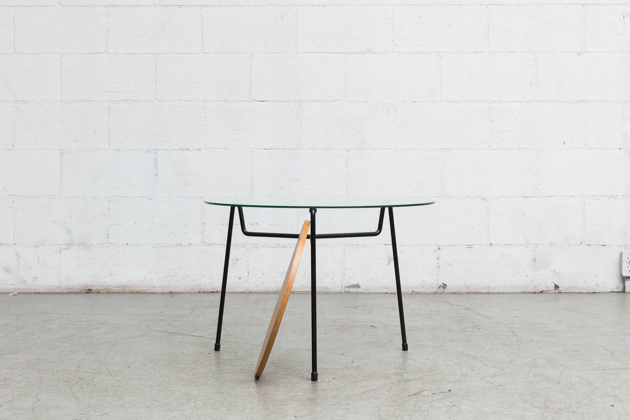 Mid-Century Modern Rare Wim Rietveld Mosquito Table with Wood Tray