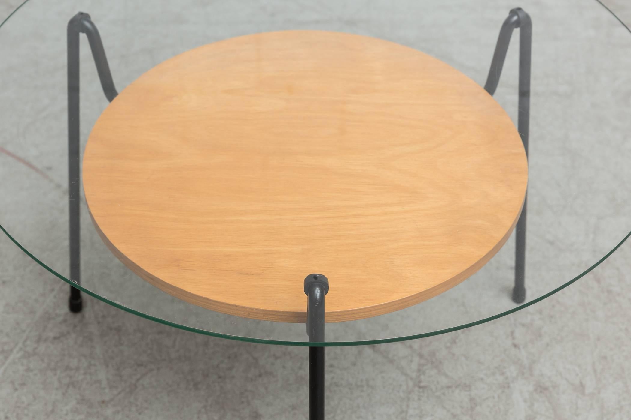 Rare Wim Rietveld Mosquito Table with Wood Tray In Good Condition In Los Angeles, CA