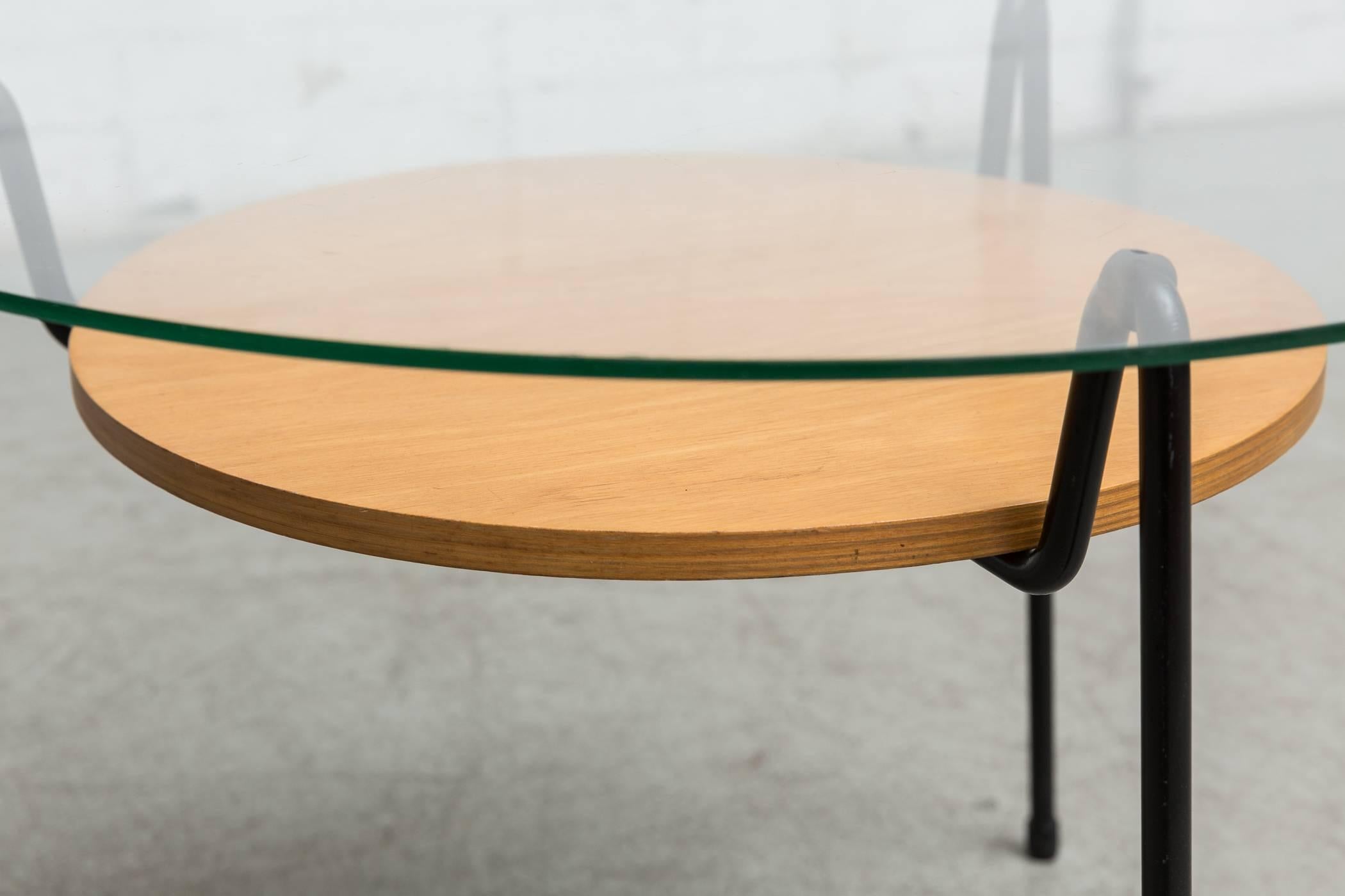 Mid-20th Century Rare Wim Rietveld Mosquito Table with Wood Tray