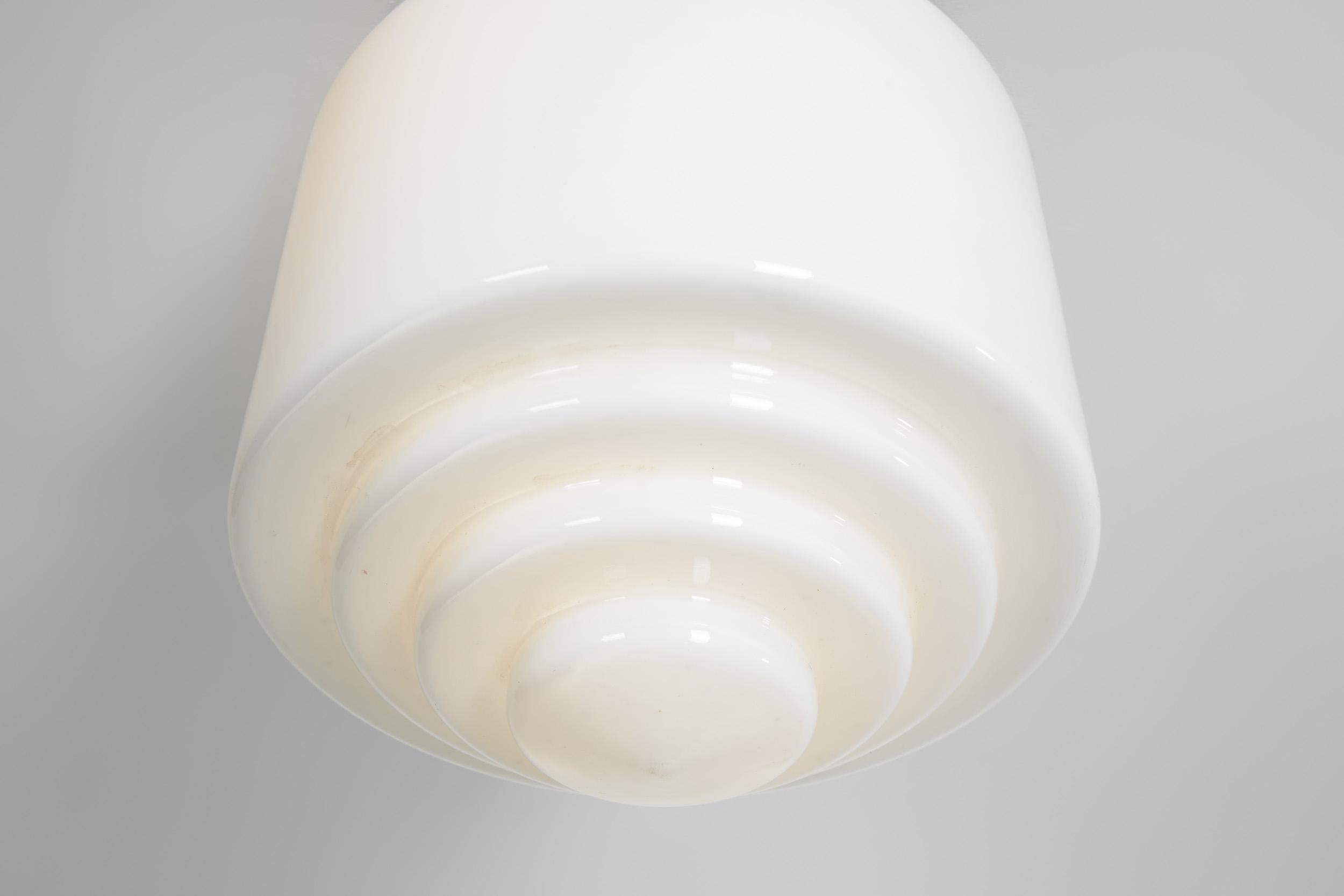 Gispen Opal Glass Stepped Ceiling Lamp, The Netherlands 1950s For Sale 7