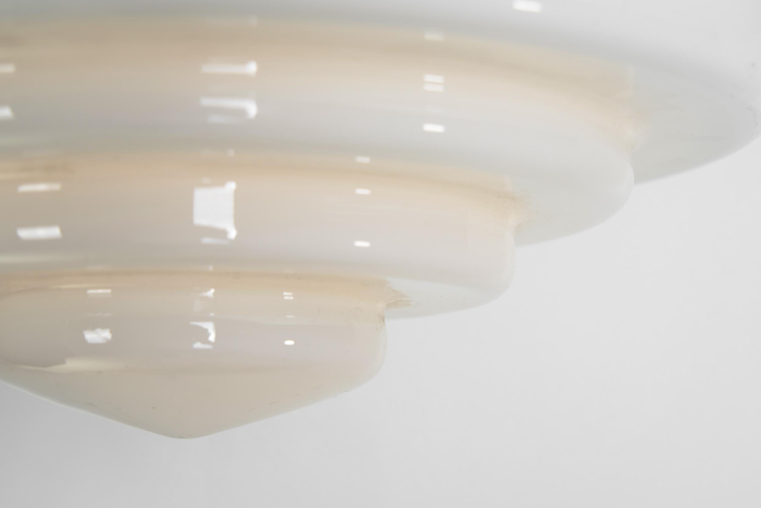 Gispen Opal Glass Stepped Ceiling Lamp, The Netherlands 1950s For Sale 9