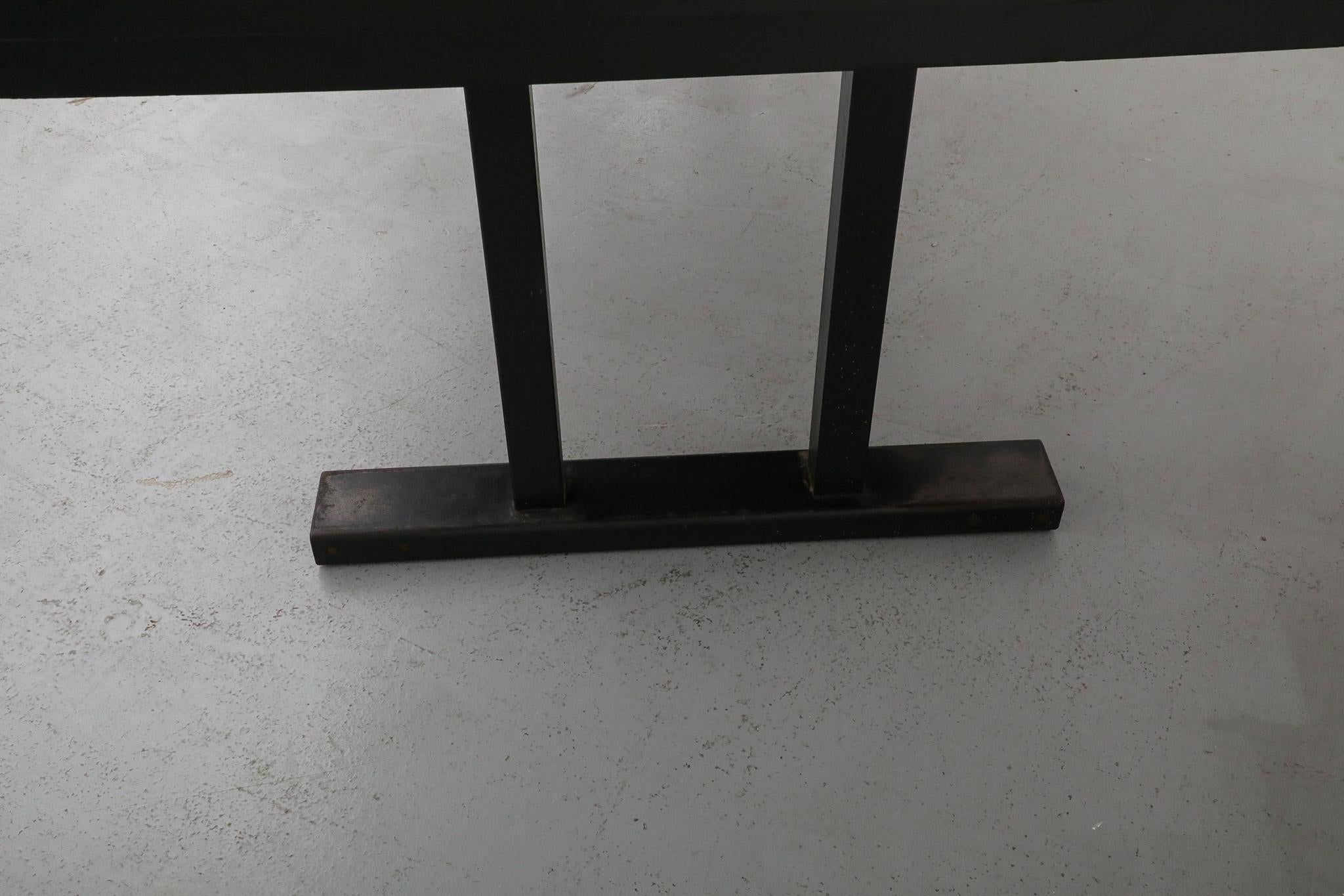 Gispen Style Black Stained Conference or Dining Table by Tijsseling, Netherlands in vendita 11