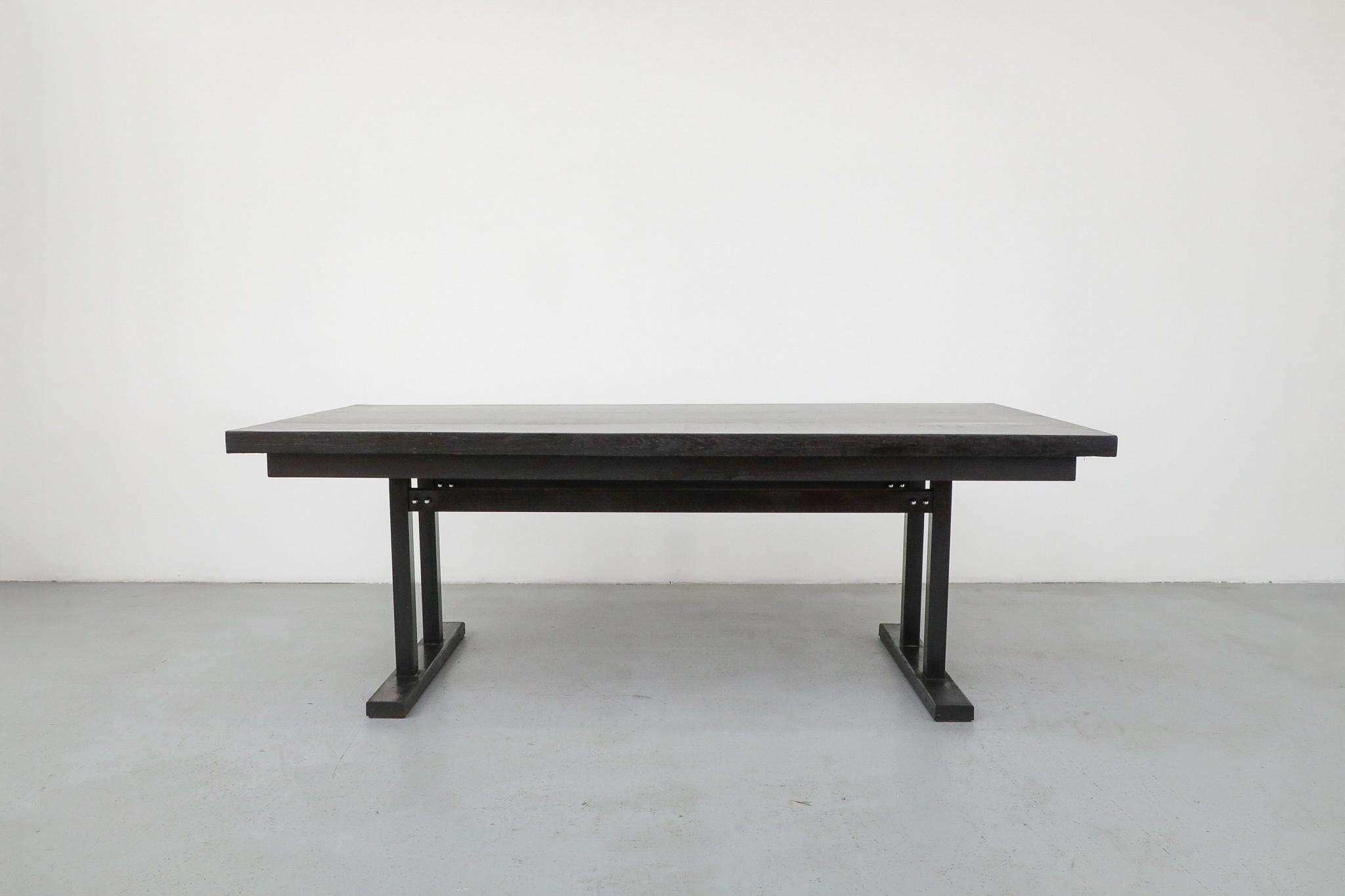 De Stijl Gispen Style Black Stained Conference or Dining Table by Tijsseling, Netherlands in vendita