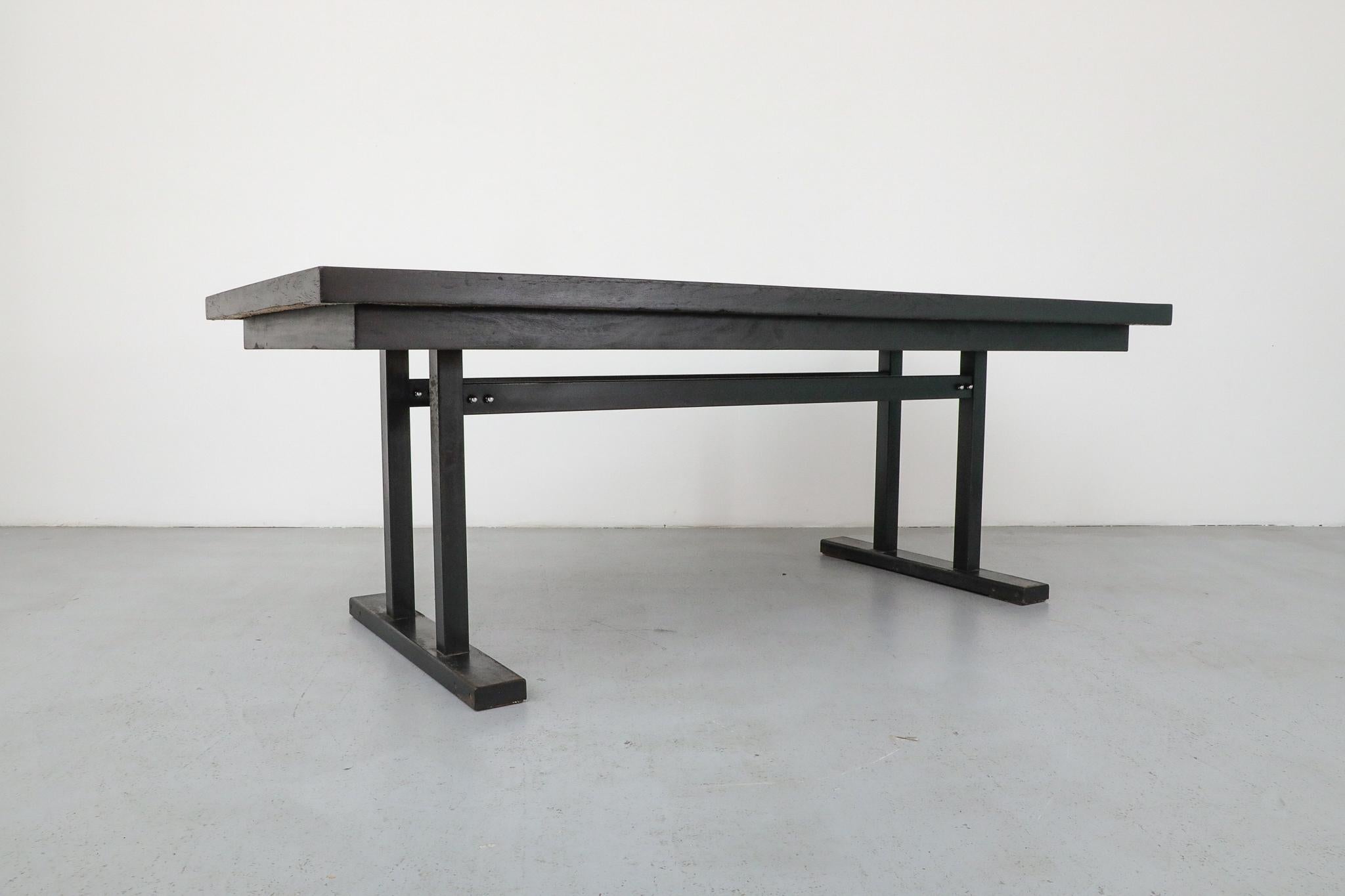 Gispen Style Black Stained Conference or Dining Table by Tijsseling, Netherlands in vendita 1