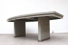 Gispen Style Industrial Conference Table with Linoleum Top
