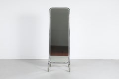 Gispen Style Tubular Chrome Full-Length Rolling Mirror, Netherlands