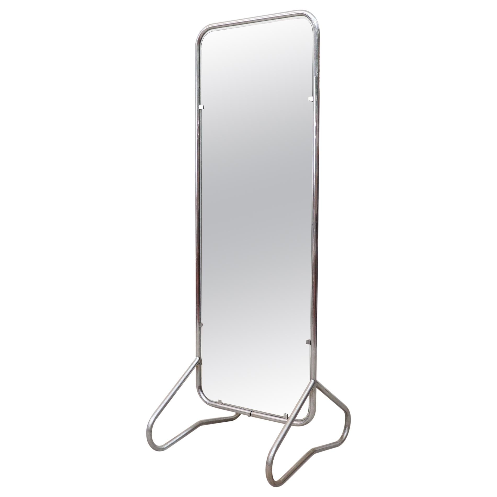 Gispen Tubular Chrome Standing Floor Mirror