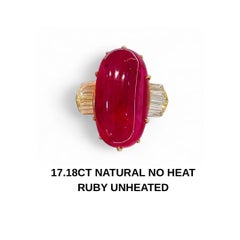 GIT Certificate 17.18 Ct Natural No heat Ruby Unheated Mozambique Gemstone