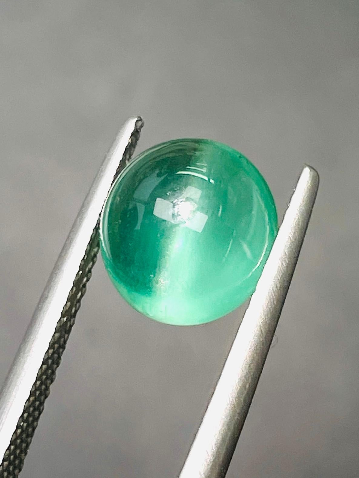 4,12 Karat GIA-Zertifikat Natürlicher Smaragd Katzenauge Brasilien Reinste Augenqualität im Angebot 1