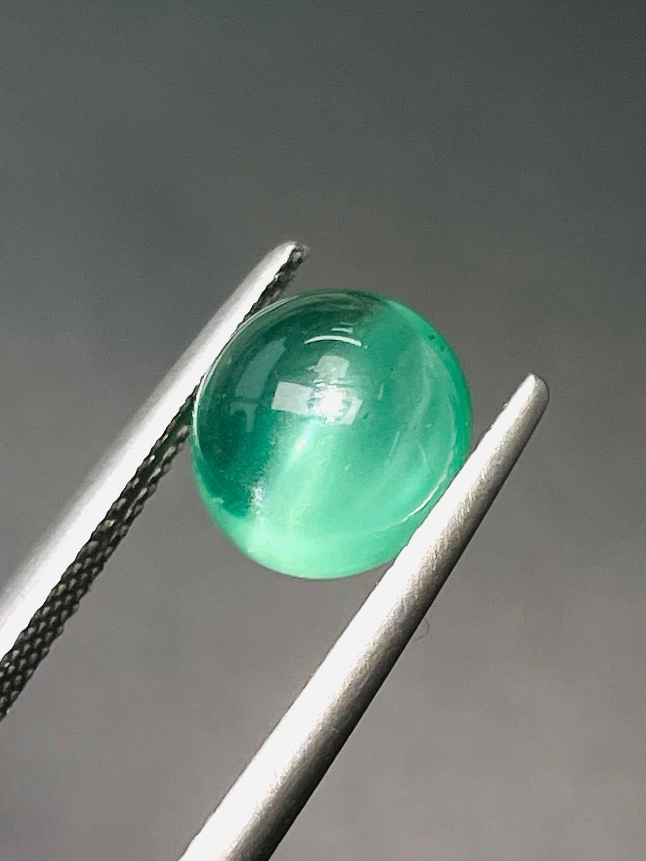 4,12 Karat GIA-Zertifikat Natürlicher Smaragd Katzenauge Brasilien Reinste Augenqualität für Damen oder Herren im Angebot