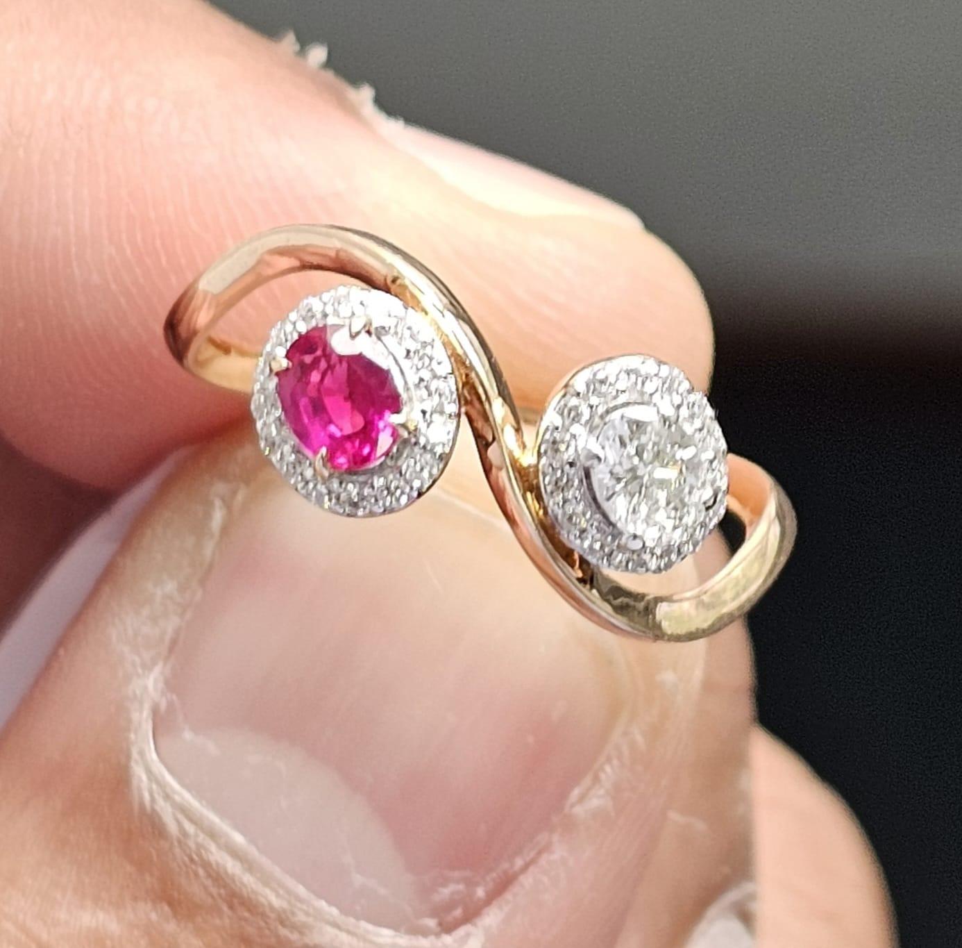 Anello di rubino certificato GIT da 0,26 carati in vendita 1