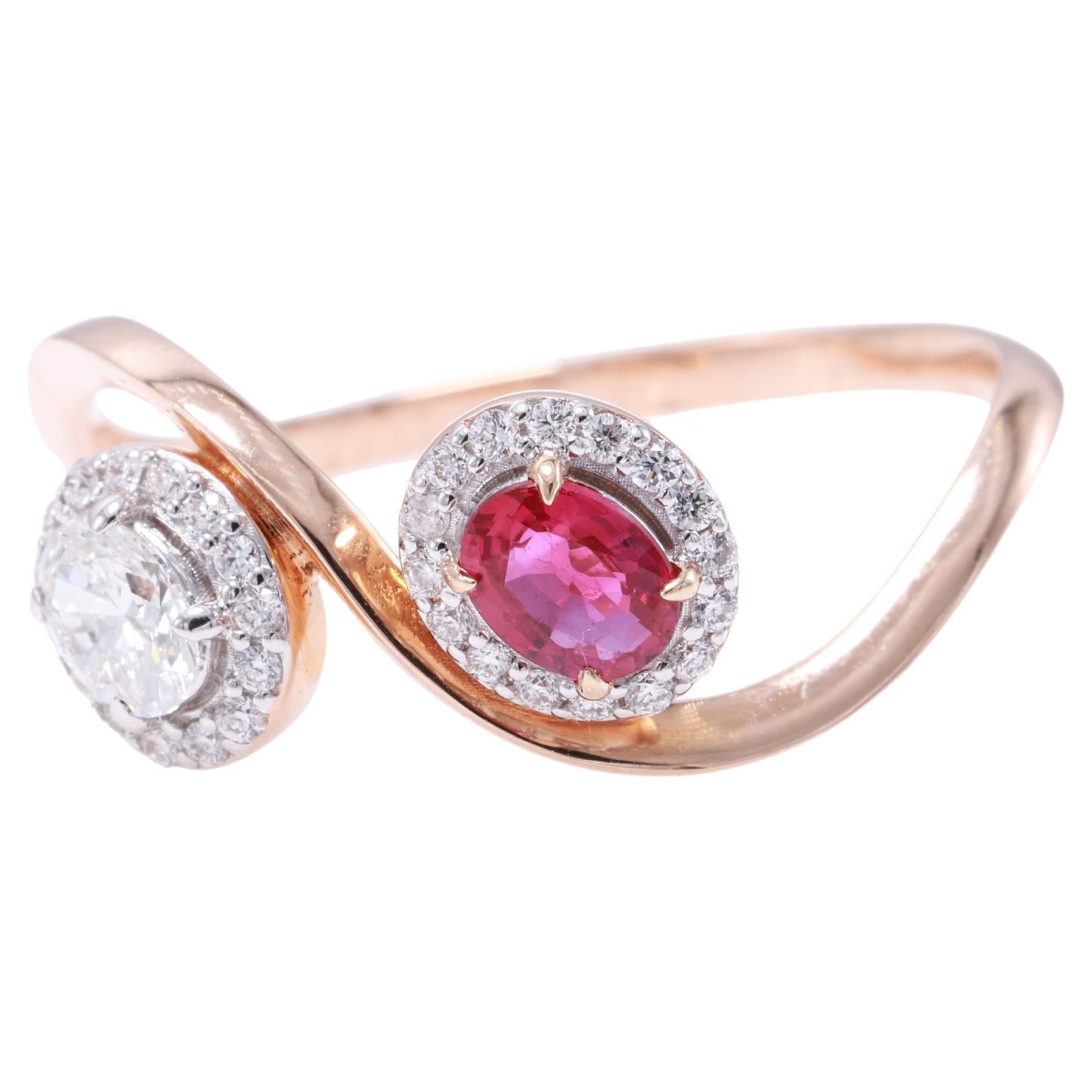GIT Certified 0.26 Carat Ruby Ring