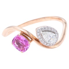 Anello con zaffiro rosa certificato GIT da 0,53 carati