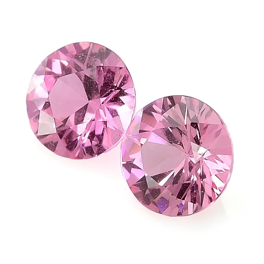 Brilliant Cut GIT Certified 1.51 Carats Unheated Pink Sapphire Matching Pair  For Sale