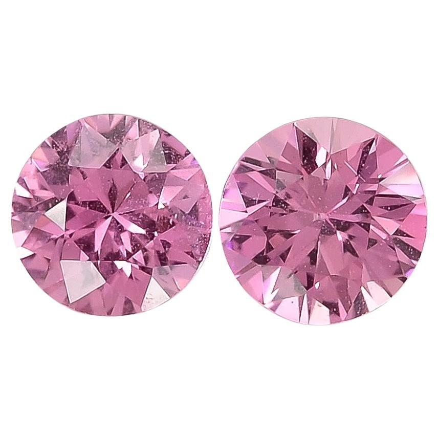 GIT Certified 1.51 Carats Unheated Pink Sapphire Matching Pair (paire de saphirs roses non chauffés certifiés GIT) 