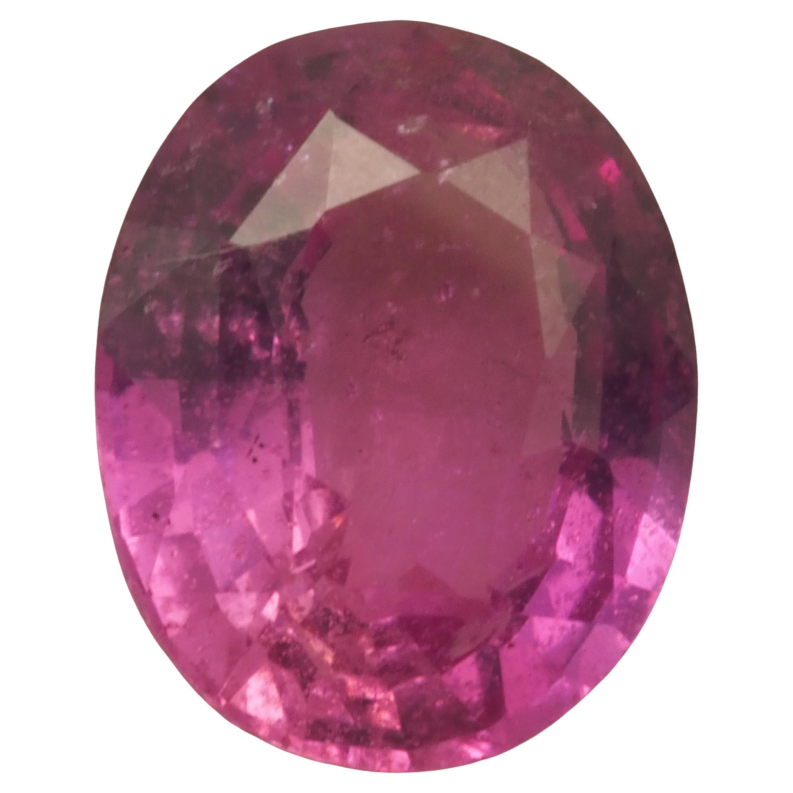 GIT Certified 2.47ct Oval Pink Sapphire, 9.24x7.44x4.09 mm For Sale