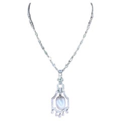 GIT Certified South Sea Pearl 10.00 Carat Diamonds 18K Gold Necklace