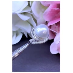 Designer Nikabell 18K Gold Südsee Perle Diamant Ring, 1.60ct