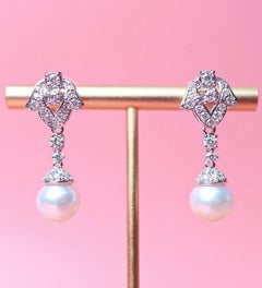 18K Gold South Sea Pearl & Diamond Chandelier Earrings
