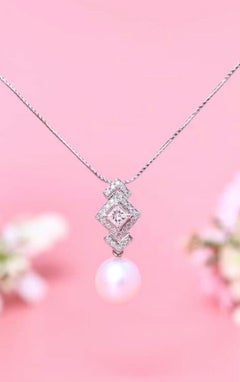 GIT Certified South Sea Pearls Diamonds 18K Gold Earrings